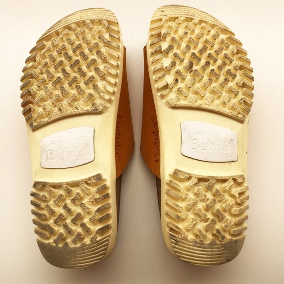 BIRKENSTOCK BETULA ORANGE LEATHER SLIDE 36 / L5 - Picture 4 of 4